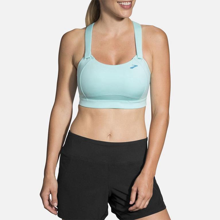 Brooks Women's JUNO SPORTS Sports Bras - Green - Canada (WDNMQ-2051)